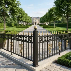 Rampe de balcon traditionnelle en acier inoxydable à fixation au sol, résistante à la rouille, pour extérieur, escaliers, garde-corps, écoles et salons - Product Image 3
