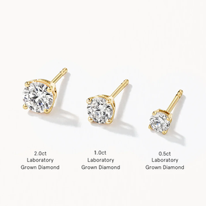 Boucles d'oreilles clous en diamant de laboratoire, argent sterling 925, 4 griffes, solitaire classique, clarté VVS2, couleur E, certifiées IGI, bijoux unisexes - Product Image 5