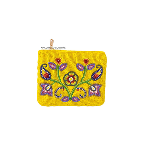 Floral Handmade Beaded Coin Pouches Artisan Made Coin Purse Hand Embroidery Seed Beads Coin Purses Trendy Latest Design - Product Image 1