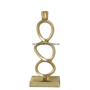 Support de bougie en fer forgé avec 5 porte-bougies en verre ambré pour la décoration intérieure, design métallique durable, accessoires de centre de table - Product Image 2