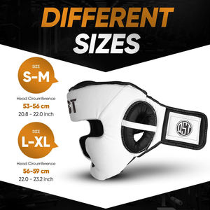 Casco DE CARA abierta Máxima comodidad y protección Protector de cabeza de cuero para MMA Boxing Muay Thai Kickboxing - Product Image 5