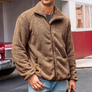 High Quality <b>Men's</b> Designer 100% Cotton <b>Men's</b> Sherpa <b>Fleece</b> <b>Jackets</b> <b>Thick</b> 500GSM Heavyweight Windproof <b>Men's</b> Winter <b>Jackets</b> - Product Image 2