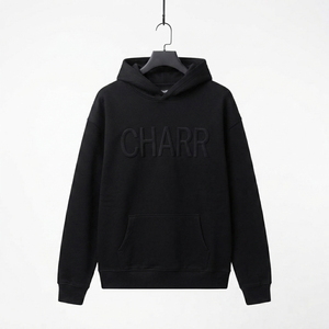 Heavyweight 100% Cotton Blank Hoodies French Terry Oversized Hoodies Men Custom Embossed Logo Men 500 Gsm <b>Thick</b> Unisex Hoody - Product Image 2