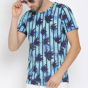 T-shirts tissés respirants personnalisés à la mode pour hommes, en polyester durable avec impression intégrale vibrante, parfaits pour l'été - Product Image 4