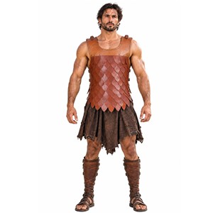 Disfraz de Guerrero Vikingo Medieval, Túnica de Cuero Marrón con Escamas, Traje de Gladiador de Fantasía para Hombre, Cosplay LARP Renacentista - Product Image 1