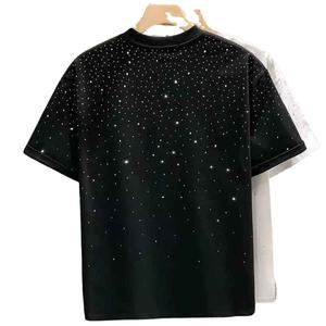 T-shirt vintage hip-hop à manches courtes pour hommes, brodé et orné de strass, collection 2026 – Vente en gros - Product Image 1