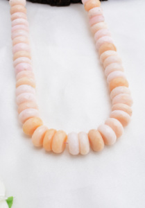 Pink Opal Faceted Rondelle Beads Natural 9-11mm 16 Inches for Fine Jewelry Making High Quality - Product Image 5
