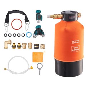 Sistema Addolcitore d'Acqua Portatile per Camper da 12.000 Grani, Raccordi NPT 3/4'', Resina Alimentare, Connessione Rapida per Maggiore Comodità - Product Image 1