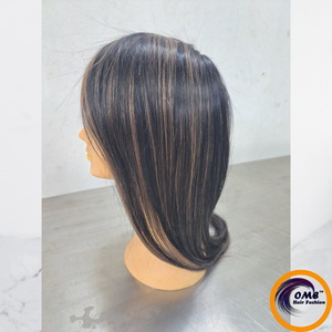 Cabello humano Remy largo para peluca con encaje frontal, encaje HD transparente, doble densidad, pre-arrancado, gorra pequeña, sin pegamento, marca OME para mujer - Product Image 3