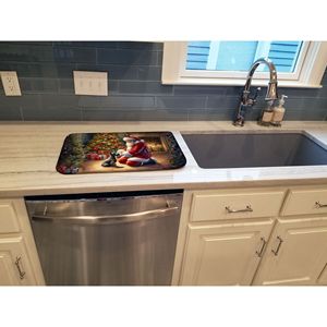 Tappetino Assorbente per Asciugatura Piatti a Forma di Babbo Natale Scottish Terrier, Scolapiatti da Cucina, Luci Solari da Giardino - Product Image 3