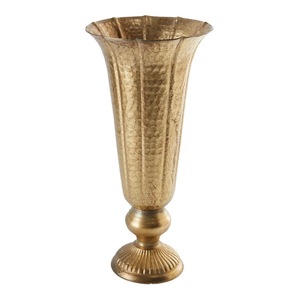 Vase de table classique en métal fin transparent effet craquelé, support décoratif moderne et élégant de luxe pour fleurs, idéal pour l'affichage en restaurant - Product Image 1