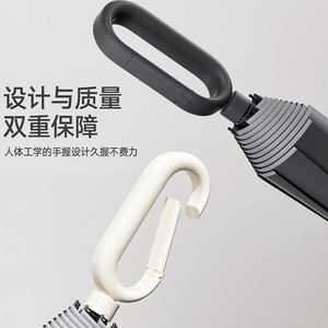 8-bone Three-fold Hand Open Ring Buckle Black Rubber Sunscreen Dual-purpose <b>Umbrella</b> Manufacturers Spot Printing LOGO - Product Image 3