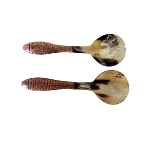 Cuillère et Spatule à Salade Personnalisables en Agate Naturelle Polie, Style Animal Unique (Bison, Vache, Boeuf) avec Logo et Taille Personnalisés - Product Image 6
