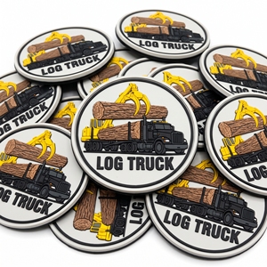 Badge rond en PVC et caoutchouc personnalisé, à fixation auto-agrippante, pour machines forestières, vente directe usine - Product Image 6