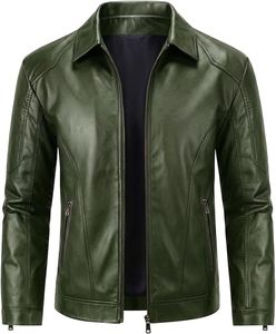 Custom Logo <b>Mens</b> <b>Leather</b> <b>Jacket</b> Genuine <b>Sheepskin</b> Biker Coat Classic Turn Down Collar Winter Outerwear - Product Image 1