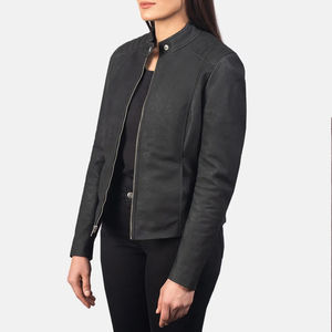 Nouvelles vestes en cuir véritable respirantes à fermeture éclair, style tendance, de qualité supérieure, fabriquées au Pakistan, confortables et de bonne qualité pour femmes. - Product Image 3