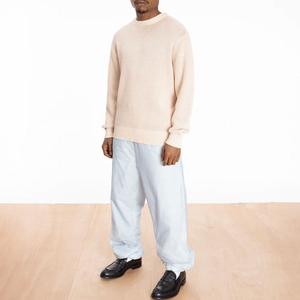 Pull en maille à col rond pour homme, 100 % coton, coupe classique, couleur unie, style minimaliste, anti-boulochage, séchage rapide - Product Image 3