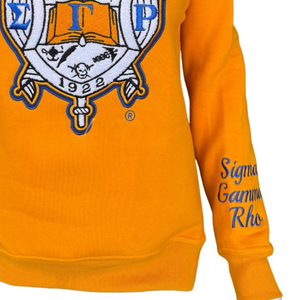 เสื้อสเวตเชิ้ต Sigma Gamma Rho ลายเชนิลล์สำหรับผู้หญิง ปักลายตราสัญลักษณ์สีทอง ผ้าคอตตอนผสม แขนยาว ทรงสวยทันสมัย สวมใส่สบาย - Product Image 4
