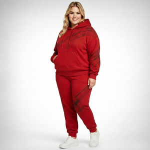 Ensemble de survêtement à capuche grande taille pour femme, imprimé, pull à capuche et pantalon de jogging, ensemble 2 pièces, tenue d'hiver pour femme, ensemble de survêtement en molleton français - Product Image 4