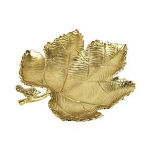 Gold Leaf Shape Metal Cake Stand Handmade Decorative Serving Plate for Home Decor Party - Product Image 3