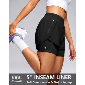 กางเกงวิ่งขาสั้นเอวสูงสำหรับผู้หญิง กระชับสะโพก ระบายอากาศได้ดี ไร้ตะเข็บ ทรงเข้ารูป - Product Image 2