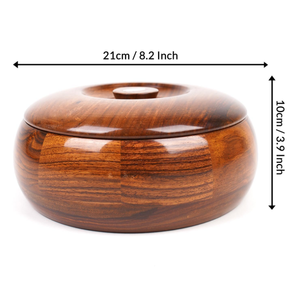 Casseroles en bois d'acacia 100% naturel, écologiques, avec couvercle en bois, compatibles lave-vaisselle, rondes, diamètre 20 cm, design classique - Product Image 3