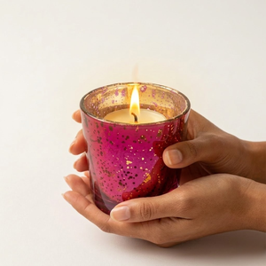 Fuchsia Mercury Glass Tealight Holder | Vintage Votive <b>Candle</b> Cup for Wedding Party | Home Table Centrepiece Decor Gift Set Boxs - Product Image 5