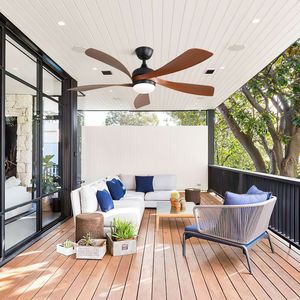 52-Inch Indoor LED <b>Ceiling</b> <b>Fan</b> with 3 Color Dimmable ABS Blades Remote Control Reversible DC Motor <b>Black</b> with LED Light - Product Image 6