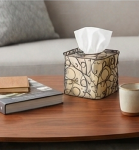 Porta pañuelos de metal con diseño floral, independiente, perfecto para uso doméstico, hotelero y en restaurantes. - Product Image 6