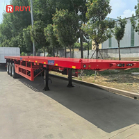 Châssis de semi-remorque porte-conteneurs à plateau plat 3/4 essieux 40/50 pieds avec verrous de conteneur, fabriqué en Chine, prix abordable