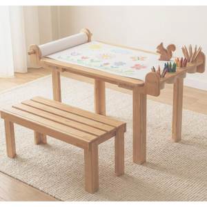 Comfortable Wooden Child Chair And <b>Desk</b> Set For Young Children <b>Study</b> Time And Creative Development - Product Image 6