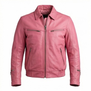 Veste en cuir véritable pour homme NAI-0485A, style varsity, veste de moto tendance, motif décoratif, style motard, hiver, couleur personnalisée - Product Image 1