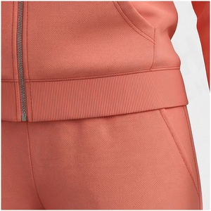 Women Hooded <b>Zipper</b> <b>Sweatshirt</b> Solid Color Full Sleeve Casual Tracksuit Set Autumn Midweight Fleece Jogger Outfit - Product Image 5
