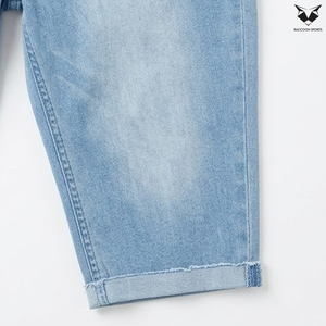 Pantalones Cortos de Mezclilla con Logotipo Personalizado Bordado para Hombre, Casuales, de Cintura Media, hasta la Rodilla, Ajuste Holgado, Pierna Recta - Product Image 6