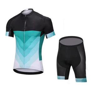 Ensemble maillot et short de cyclisme pour homme, manches courtes, respirant, en maille, avec short à bretelles rembourré en gel, pour l'été, VTT et vélo de route - Product Image 6