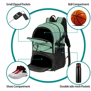 <b>Backpack</b> Basketball Baseball Football <b>Backpack</b> Soccer Bag with Embroidery and Sublimation - Product Image 4