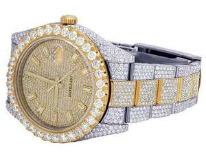 นาฬิกา BOJ R.O.L.E.X.011 ตัวอักษรและตัวเลขประดับเพชร VVS มอยส์ซาไนต์ หรูหรา แฟชั่น กลไกญี่ปุ่น อะนาล็อก สตีล ควอตซ์  แบบ Iced Hip Hop สำหรับผู้ชาย ขนาด 41 มม. - Product Image 3