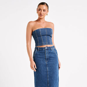 Nouveaux ensembles 2 pièces de hauts bustier sexy pour femmes, vente en gros à prix bas, hauts bustier chauds pour l'hiver, chemises pour femmes, OEM, prix abordable - Product Image 2