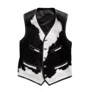 Chaleco de Piel Sintética con Estampado Animal para Hombre, Casual, Grueso, sin Cuello, Corte Regular, para Invierno - Product Image 4