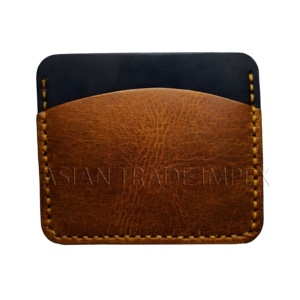 Portefeuille porte-cartes en cuir pour homme, cuir véritable Crazy Horse, haute qualité, fin, durable, style vintage, logo personnalisé, vente en gros - Product Image 1