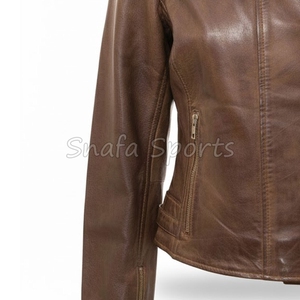 Chaqueta de cuero premium para mujer, ideal para salidas nocturnas, estilo motero y elegante para eventos sociales. - Product Image 4