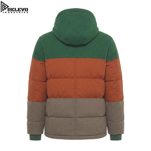 Chaqueta Acolchada al por Mayor, Chaqueta Acolchada de Invierno de Alta Calidad para Hombre, OEM Premium, Color Verde Óxido Marrón, con Capucha - Product Image 3