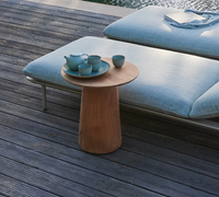 Table d'appoint scandinave en bois naturel, table d'appoint conique moderne en bois massif, table d'appoint minimaliste ronde en chêne