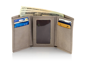 Portefeuille homme en PU à trois volets avec plusieurs emplacements pour cartes et fenêtre d'identification, design court et minimaliste - Product Image 3