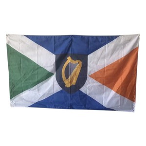 Drapeau rectangulaire personnalisé en polyester avec emblème harpe pour usage extérieur - Product Image 1