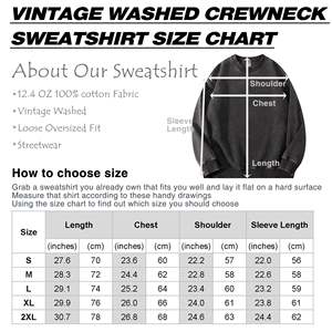 <b>Acid</b> Wash Crewneck Sweatshirt Oversized Boxy Fit OEM Custom Made Logo Men's Vintage <b>Drop</b> Shoulder Unisex Pullover 100% Cotton - Product Image 6