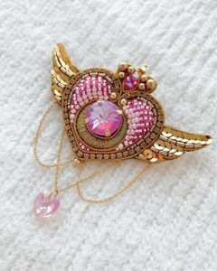 MD HANDICRAFTS Vintage Inspired Handmade Embroidery Beaded <b>Pin</b> for Classic Fashion Lovers-Unisex Wedding & Anniversary - Product Image 2