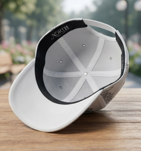 Gorra de Béisbol Casual de 6 Paneles, Blanca, Premium, de Secado Rápido, Ajustable, con Logotipo North Bordado, de Algodón, Unisex, para Golf - Product Image 2