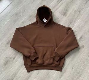 Men's Oversized <b>Black</b> Hoodie Cotton French Terry Pullover <b>Sweatshirt</b> with Kangaroo Pocket Casual Hooded Top for Autumn - Product Image 5