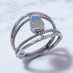 Bagues en argent sterling 925, forme poire, multi-pierres précieuses, prix de gros, bagues et bijoux en argent - Product Image 4